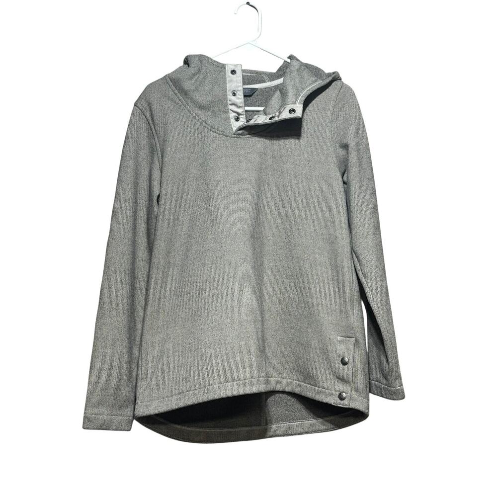 The North Face Crescent Hooded Pullover Womens Medium Gray Fleece Snap Hoodie